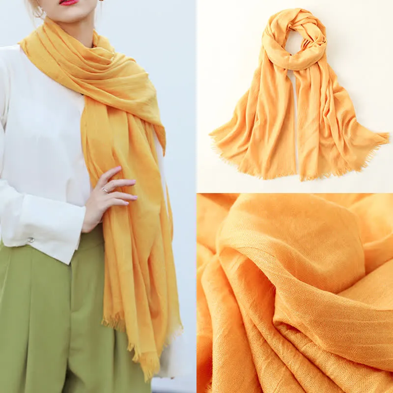 Solid Color Crinkle Travel Wrap Thin Summer Scarf sold by FloralTrip