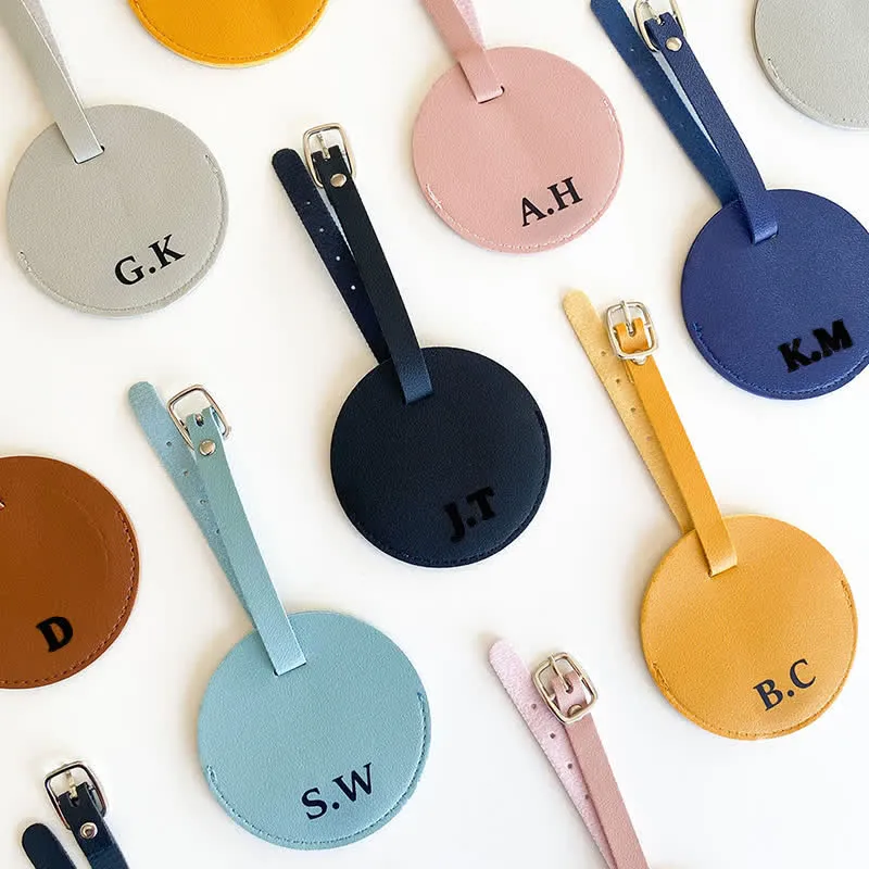 Round Shape One-Sided Custom Your Text Luggage Tag sold by FloralTrip