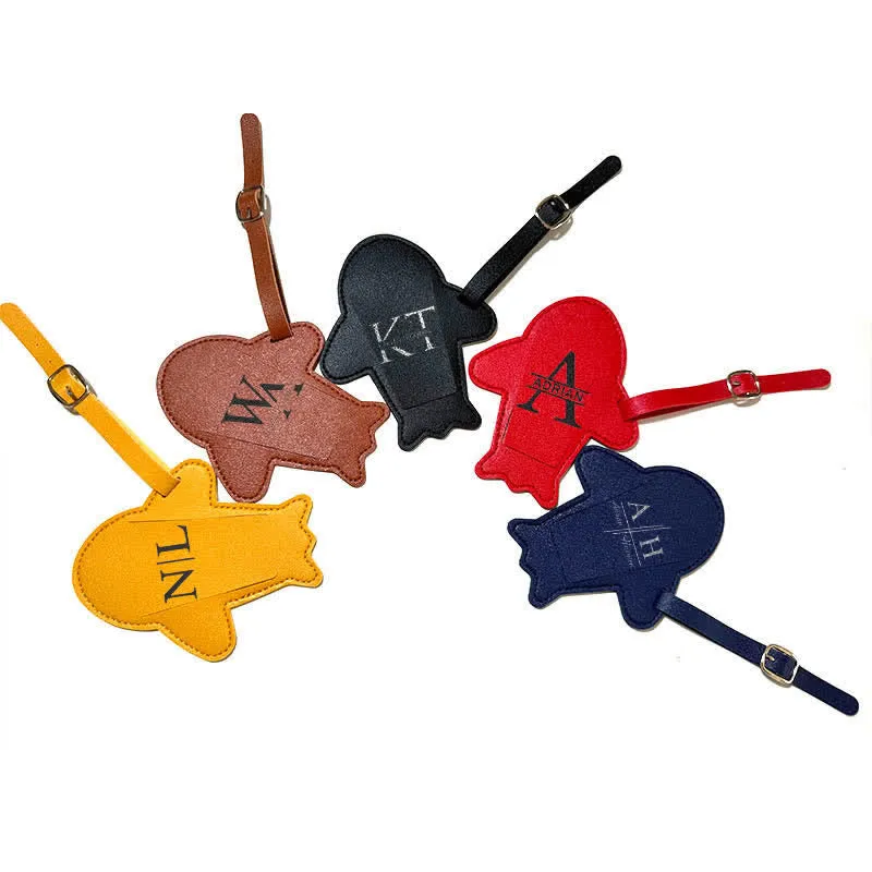 Airplane Shape One-Sided Custom Your Text Luggage Tag sold by FloralTrip