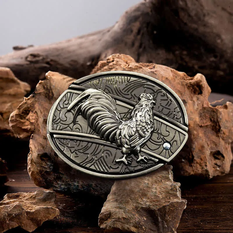 Men's DIY Rooster Hidden Folding Knife Leather Belt sold by FloralTrip