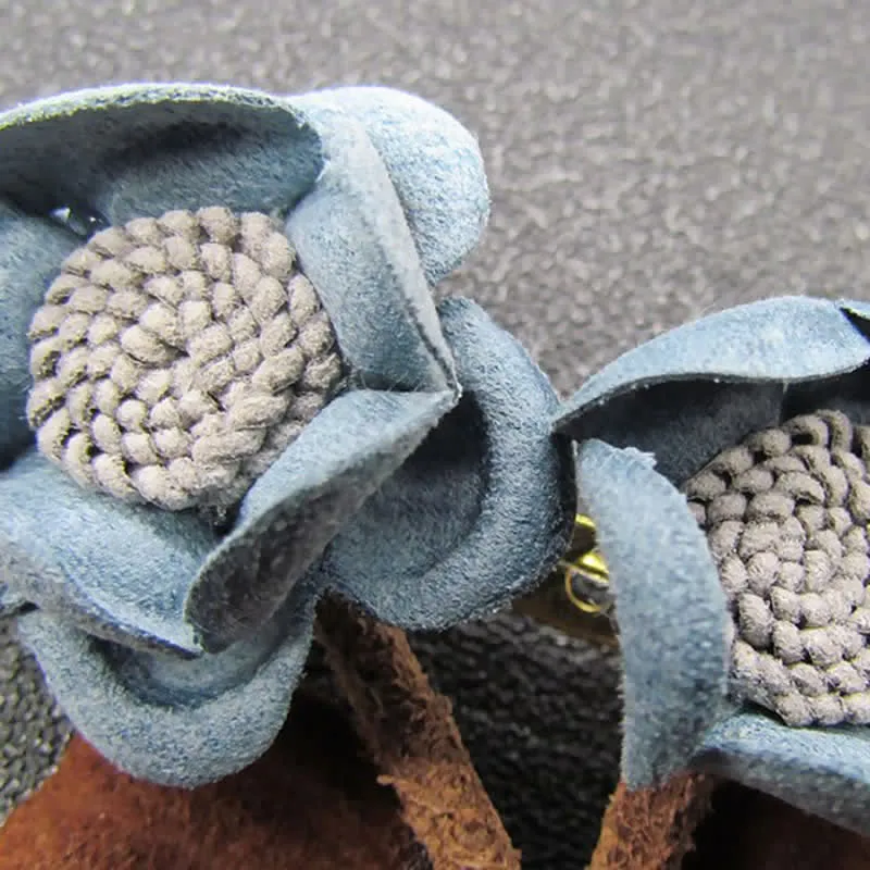 Pale Blue Wedding Original Design Double Flowers Cloth Brooch sold by FloralTrip product image thumbnail 5