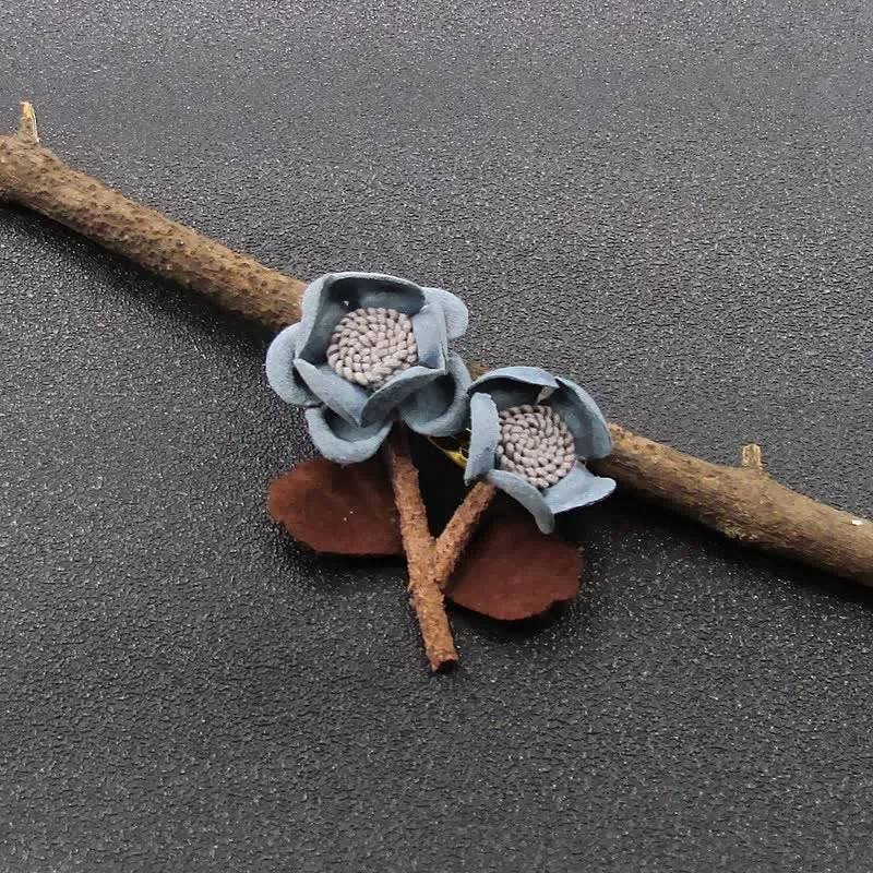 Pale Blue Wedding Original Design Double Flowers Cloth Brooch sold by FloralTrip