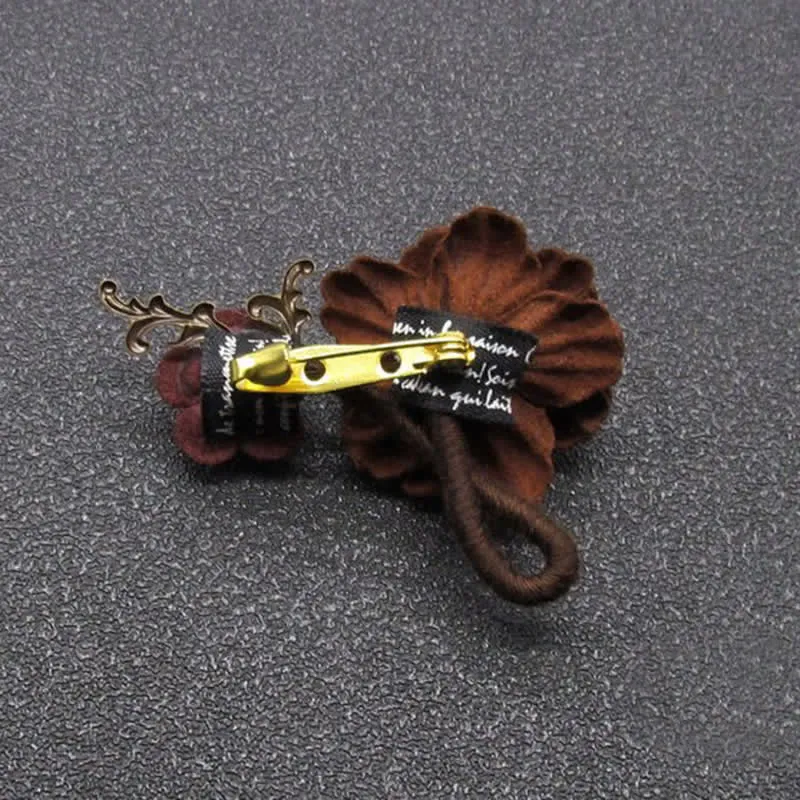 Charming Coffee Wedding Original Design Flower Cloth Brooch sold by FloralTrip product image thumbnail 5