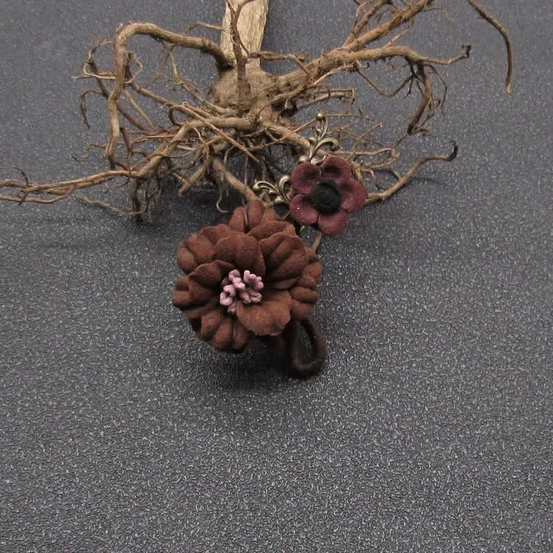 Charming Coffee Wedding Original Design Flower Cloth Brooch sold by FloralTrip product image thumbnail 3