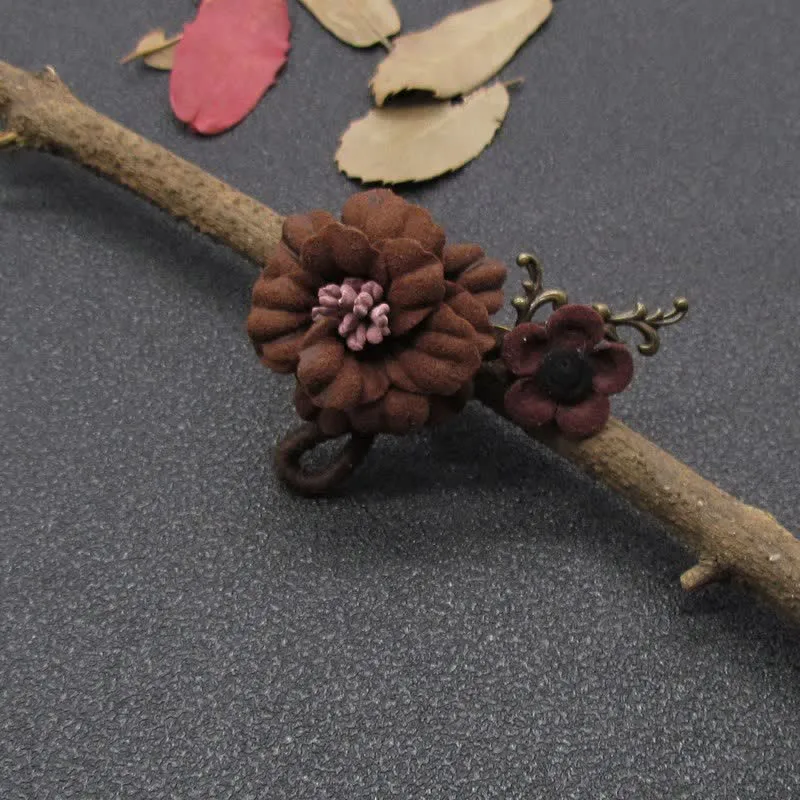 Charming Coffee Wedding Original Design Flower Cloth Brooch sold by FloralTrip product image thumbnail 4