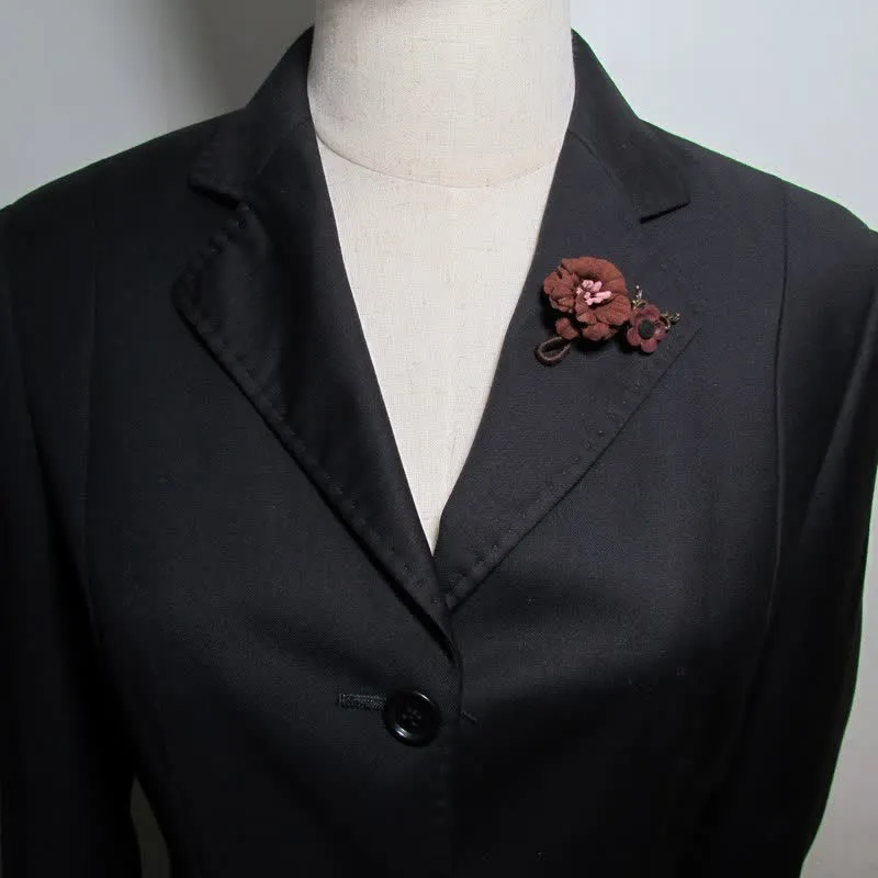 Charming Coffee Wedding Original Design Flower Cloth Brooch sold by FloralTrip product image thumbnail 2