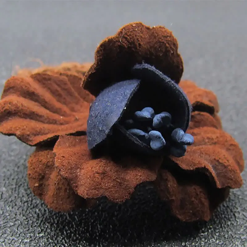 Chestnut Colour Wedding Original Design Flower Cloth Brooch sold by FloralTrip product image thumbnail 4