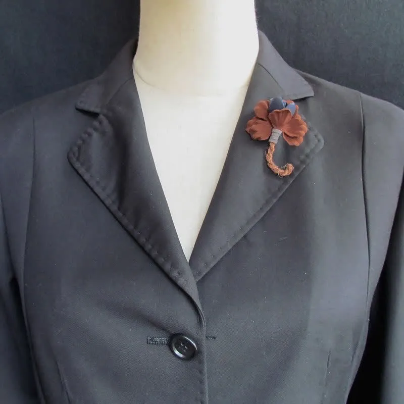 Chestnut Colour Wedding Original Design Flower Cloth Brooch sold by FloralTrip product image thumbnail 2