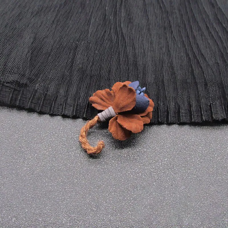 Chestnut Colour Wedding Original Design Flower Cloth Brooch sold by FloralTrip product image thumbnail 3