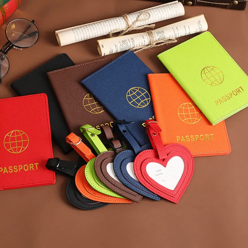 2Pcs Solid Color Passport Cover & Heart Leather Luggage Tag sold by FloralTrip product image thumbnail 4