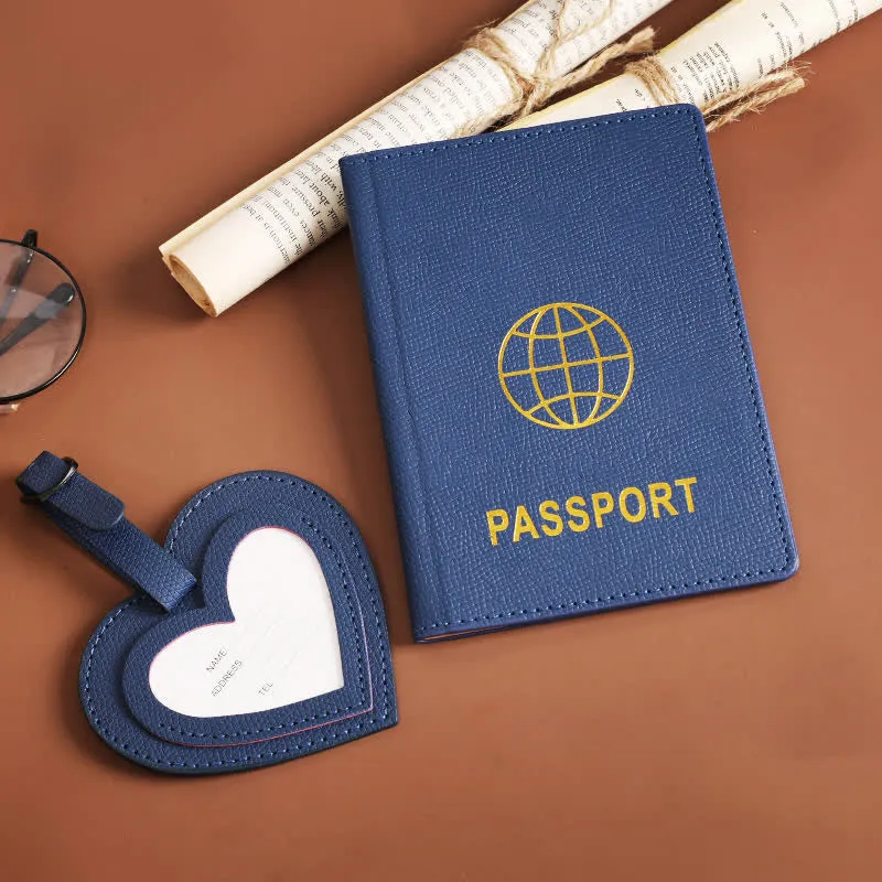 2Pcs Solid Color Passport Cover & Heart Leather Luggage Tag sold by FloralTrip product image thumbnail 3