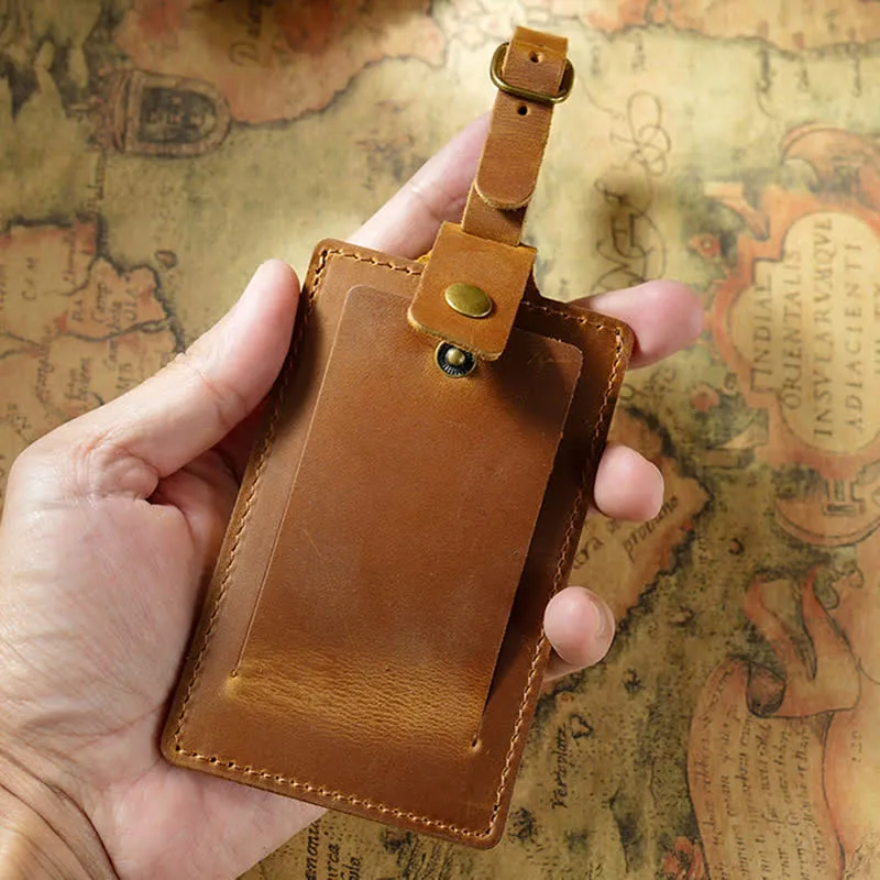 Travel Custom Your Text One-Sided Cowhide Leather Luggage Tag sold by FloralTrip product image thumbnail 5