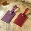 Travel Custom Your Text One-Sided Cowhide Leather Luggage Tag sold by FloralTrip