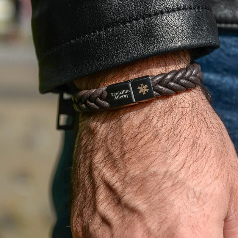 Custom Name Braided Leather Bracelet With Magnetic Clasp sold by FloralTrip product image thumbnail 2