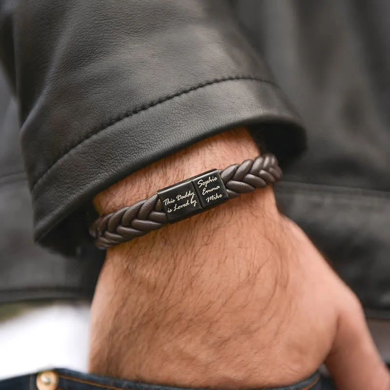 Custom Name Braided Leather Bracelet With Magnetic Clasp sold by FloralTrip product image thumbnail 5