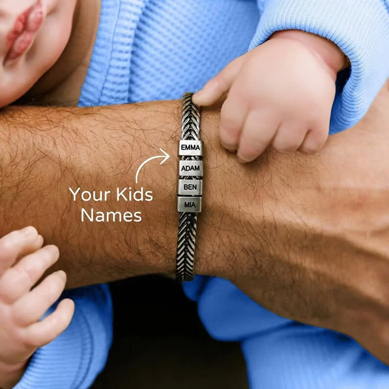 Custom Bead Family Name Daddy Stainless Steel Bracelet sold by FloralTrip product image thumbnail 5