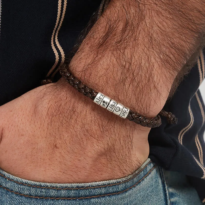 Custom Bead Personalized Symbol Name Rope Bracelet sold by FloralTrip