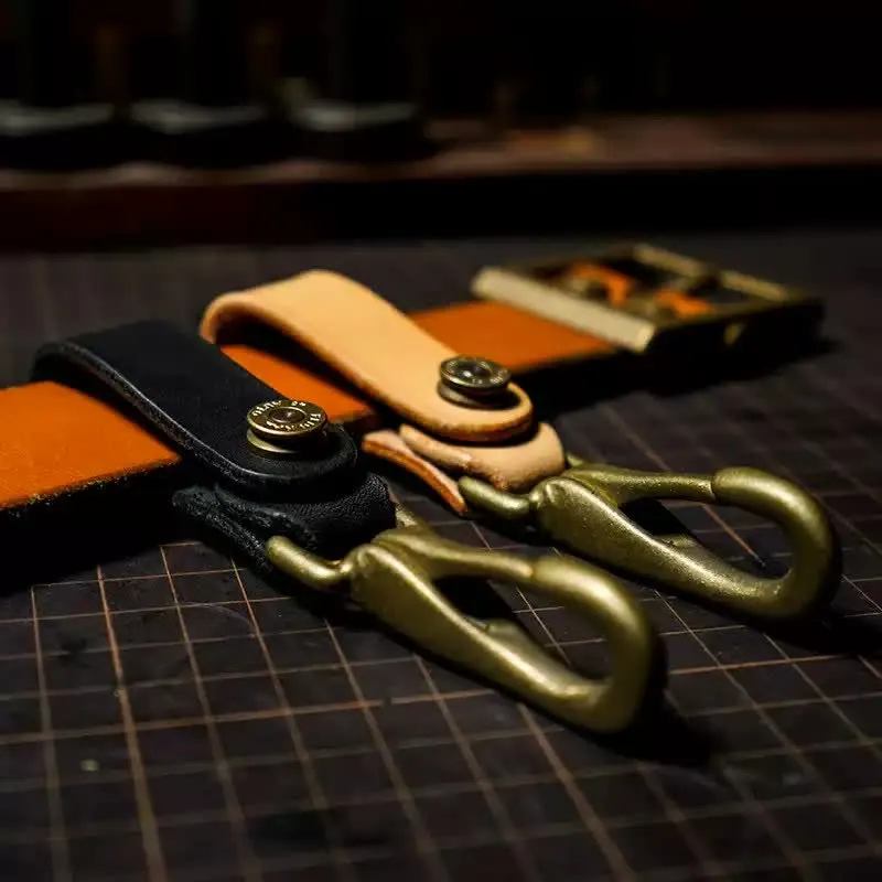 Waist Hanging Retro Genuine Leather Belt Loop Keychain sold by FloralTrip product image thumbnail 4