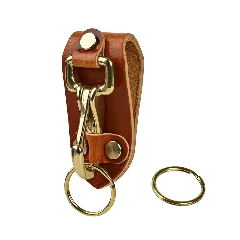 Orange Brown Practical Belt Loop Leather Keychain sold by FloralTrip product image thumbnail 3