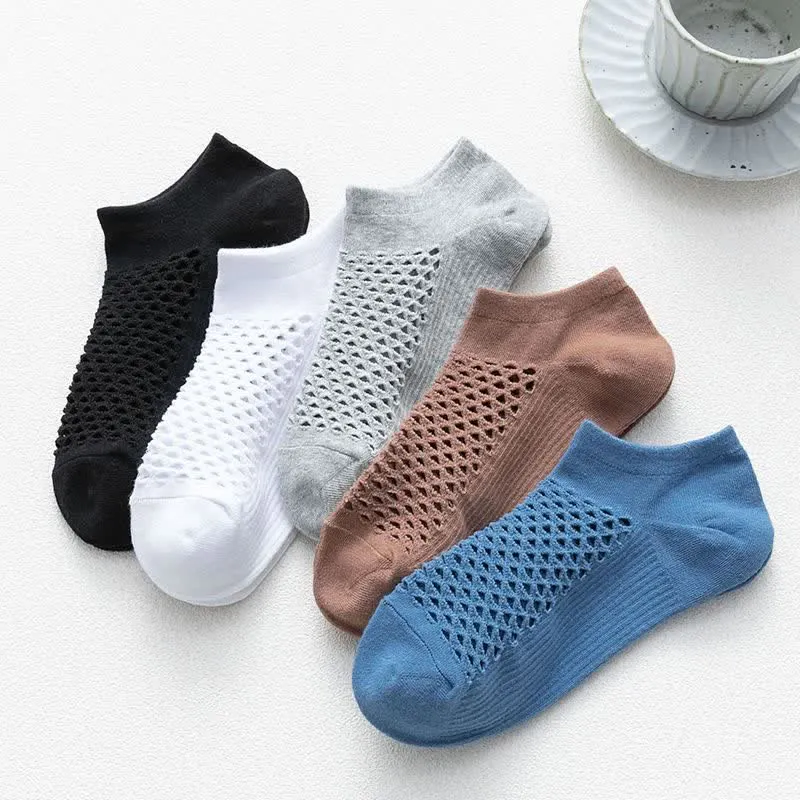 Summer Breathable Thin Mesh Solid Color Short Socks sold by FloralTrip product image thumbnail 2