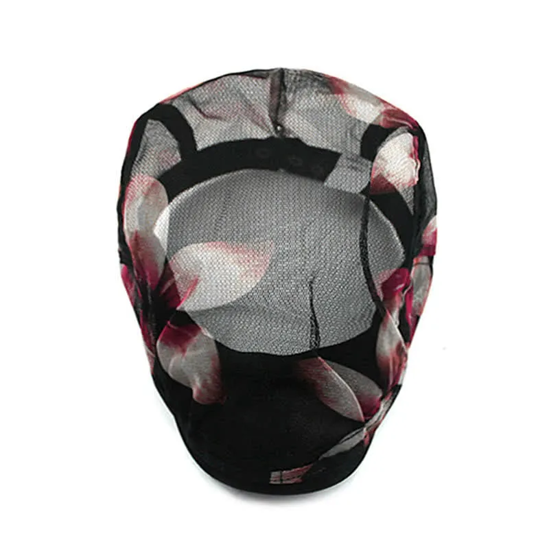 Women's Stylish Flower Pattern Hollowed-out Mesh Beret Hat sold by FloralTrip product image thumbnail 4