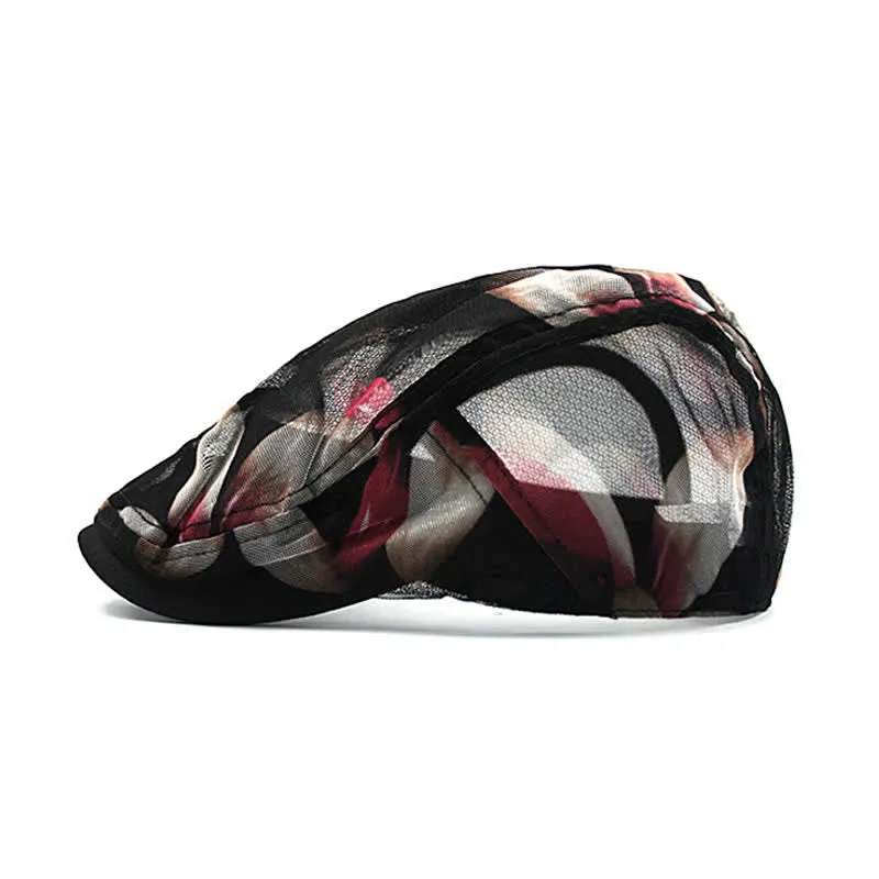 Women's Stylish Flower Pattern Hollowed-out Mesh Beret Hat sold by FloralTrip product image thumbnail 5