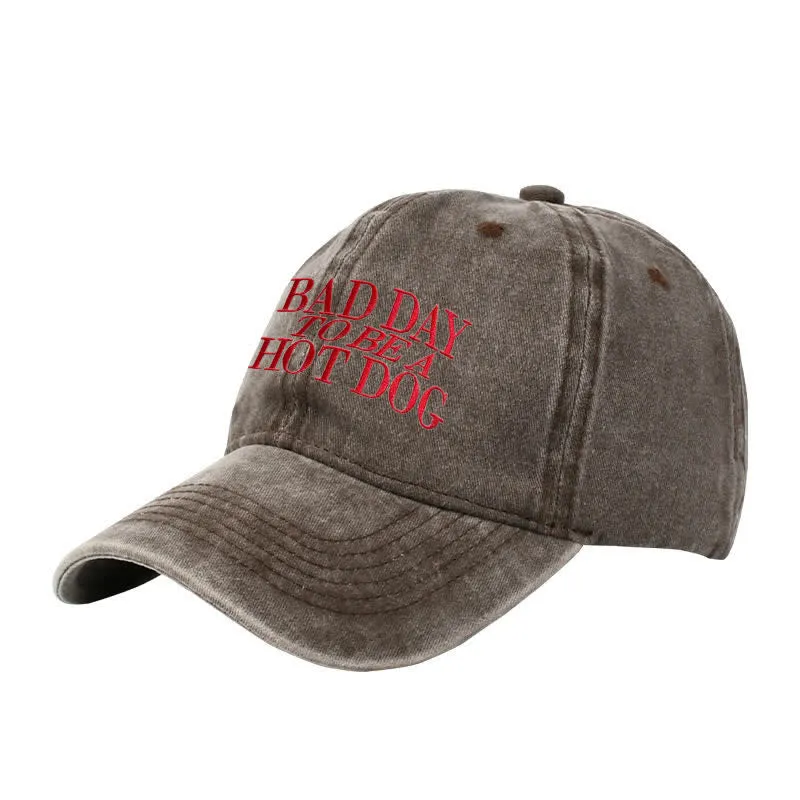 Bad Day To Be a Hot Dog Embroidered Adjustable Baseball Cap sold by FloralTrip