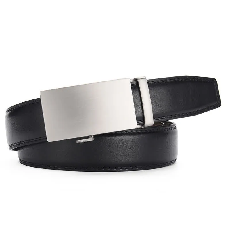Matte Blank Automatic Buckle Crack Pattern Leather Belt sold by FloralTrip product image thumbnail 4