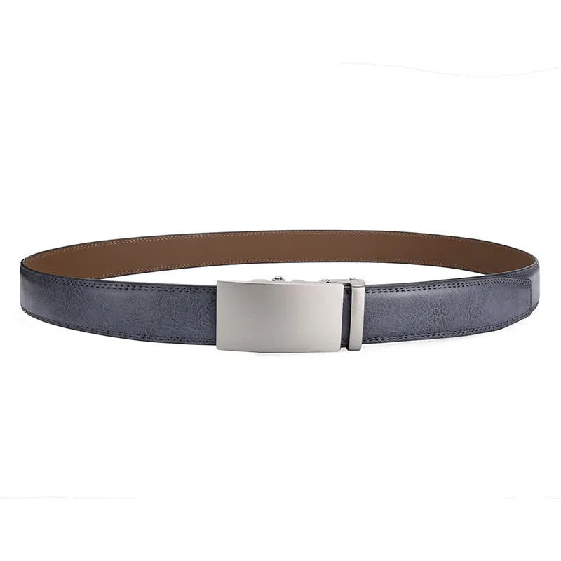 Matte Blank Automatic Buckle Crack Pattern Leather Belt sold by FloralTrip product image thumbnail 3