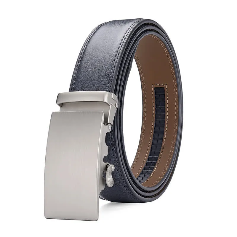 Matte Blank Automatic Buckle Crack Pattern Leather Belt sold by FloralTrip product image thumbnail 2
