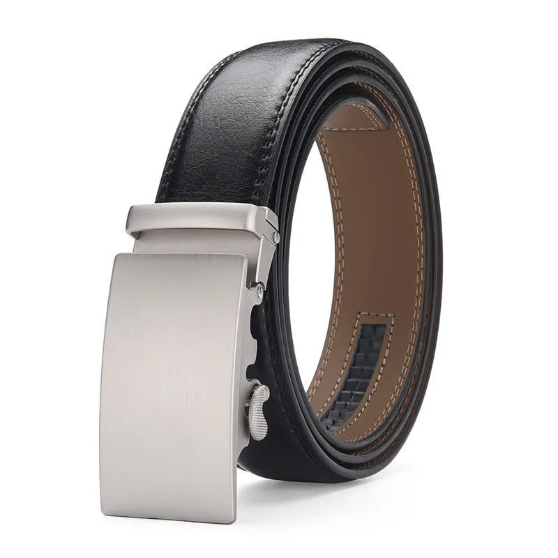 Matte Blank Automatic Buckle Crack Pattern Leather Belt sold by FloralTrip product image thumbnail 5