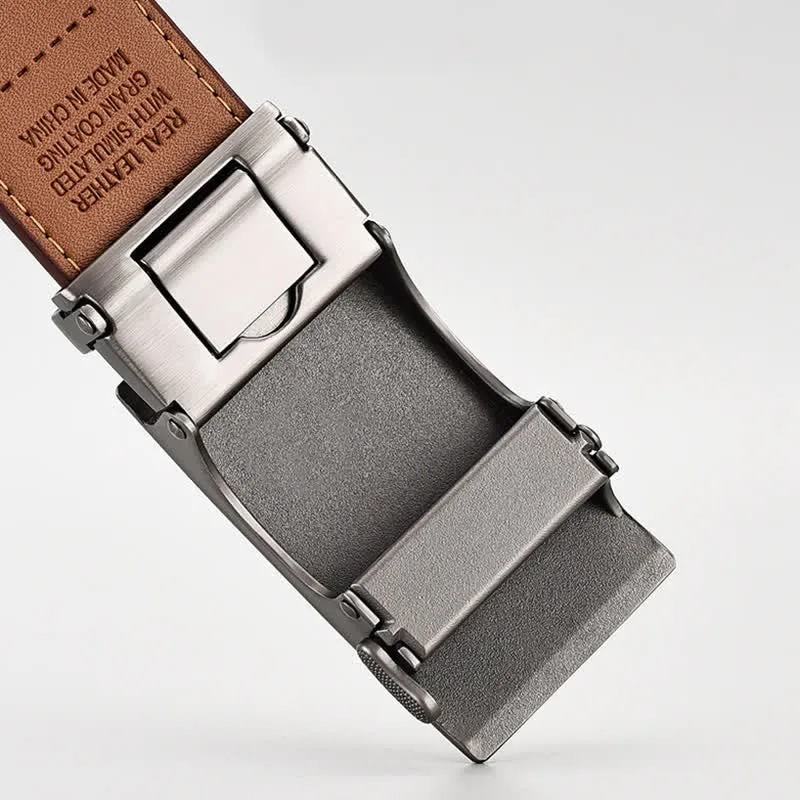 Simple Brown Business Gentleman Automatic Buckle Leather Belt sold by FloralTrip product image thumbnail 5