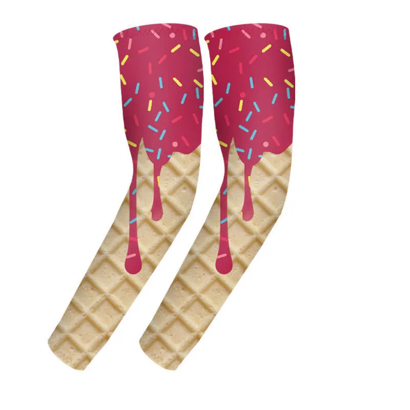 1 Pair Pink Ice Cream Sun Protection Elastic Arm Sleeves sold by FloralTrip product image thumbnail 2