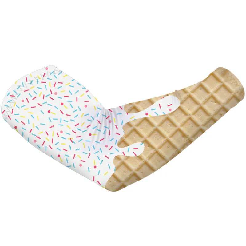 1 Pair White Ice Cream Sun Protection Elastic Arm Sleeves sold by FloralTrip