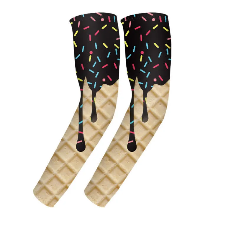 1 Pair Black Ice Cream Sun Protection Elastic Arm Sleeves sold by FloralTrip product image thumbnail 2