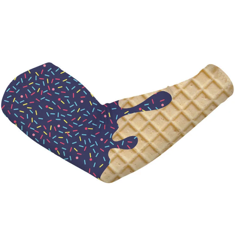 1 Pair Navy Ice Cream Sun Protection Elastic Arm Sleeves sold by FloralTrip