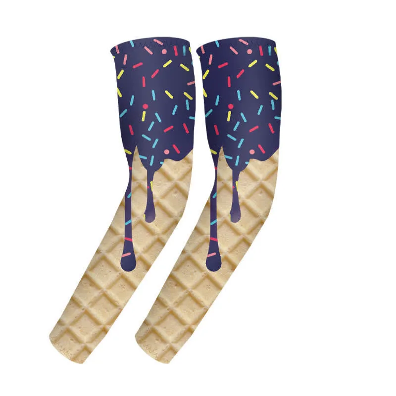 1 Pair Navy Ice Cream Sun Protection Elastic Arm Sleeves sold by FloralTrip product image thumbnail 2