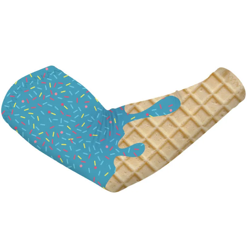 1 Pair Blue Ice Cream Sun Protection Elastic Arm Sleeves sold by FloralTrip