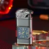 Eagle Head Design Refillable Double Flame Butane Lighter With Clock sold by FloralTrip
