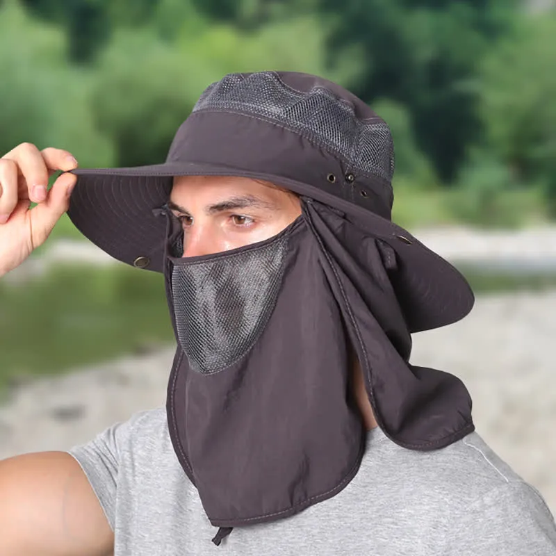 Outdoor Sun Protection Fishing Bucket Hat With Mesh Veil sold by FloralTrip