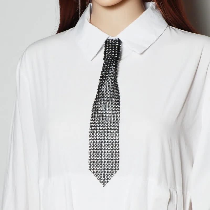 Ultra-Shiny Rhinstones Creative Necktie Necklace sold by FloralTrip