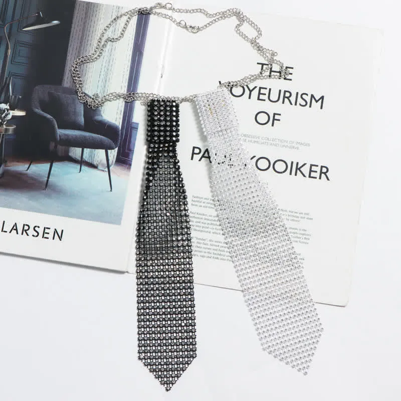 Ultra-Shiny Rhinstones Creative Necktie Necklace sold by FloralTrip product image thumbnail 3