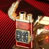 Crocodile Design Refillable Double Flame Butane Lighter With Clock sold by FloralTrip