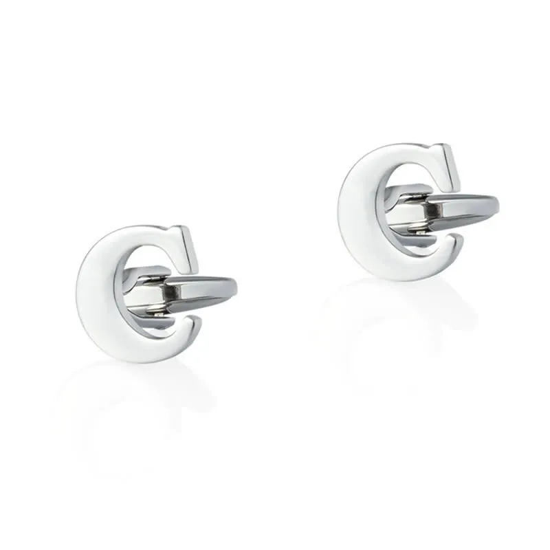 1 Pair Men's Silver Plated Initial Letter 26 Alphabet Cufflinks sold by FloralTrip product image thumbnail 4