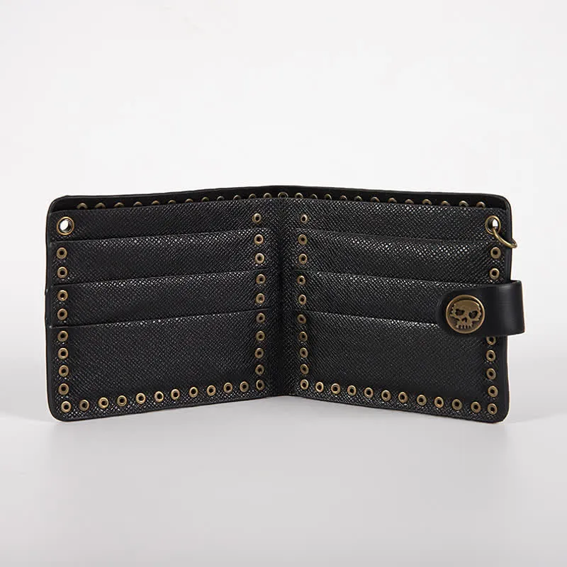 Skull Buckle Vintage Cross Chain Leather Wallet sold by FloralTrip product image thumbnail 4