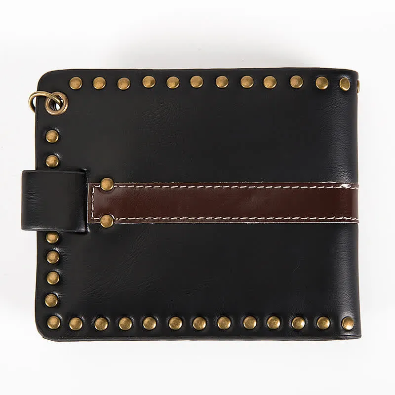 Skull Buckle Vintage Cross Chain Leather Wallet sold by FloralTrip product image thumbnail 3