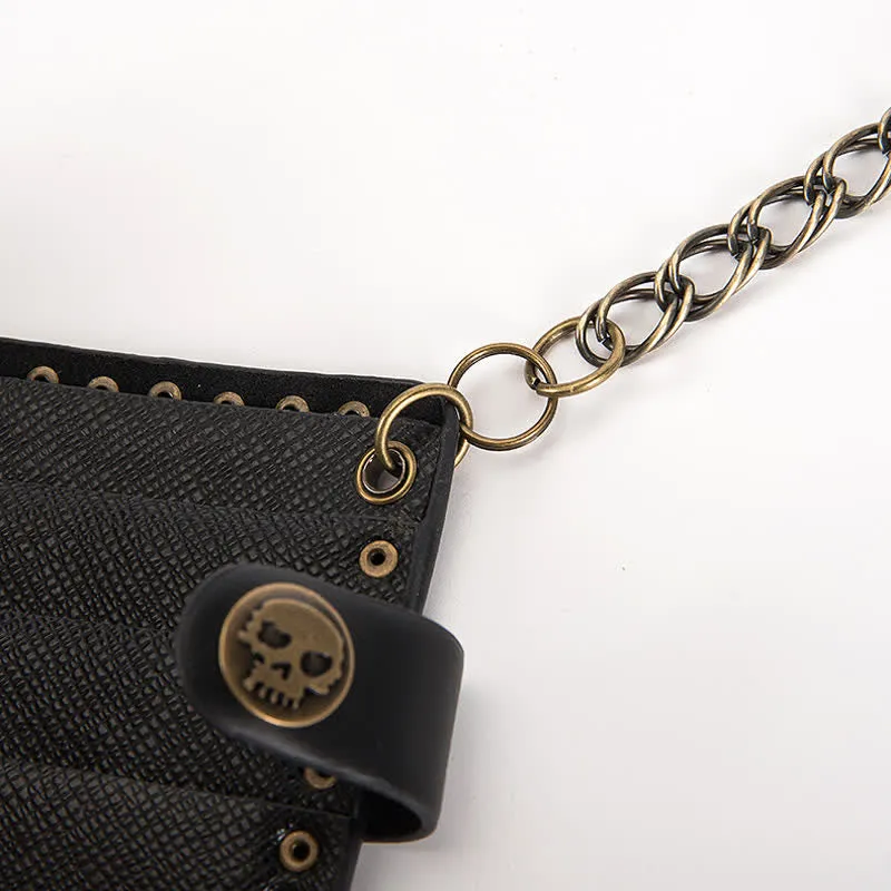 Skull Buckle Vintage Cross Chain Leather Wallet sold by FloralTrip product image thumbnail 5