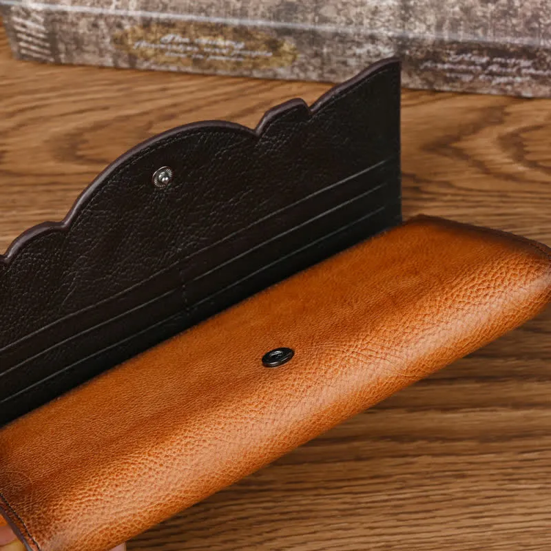 Women's Floral Long Three Folds Leather Wallet With Wrist Strap sold by FloralTrip product image thumbnail 5