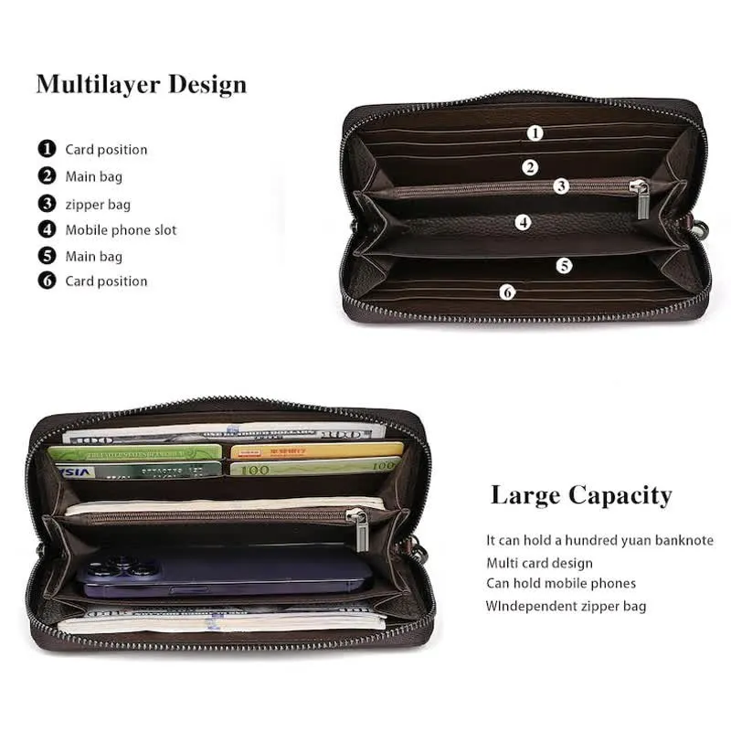 Women's Elegant Floral Long Leather Wallet with Wrist Strap sold by FloralTrip product image thumbnail 5