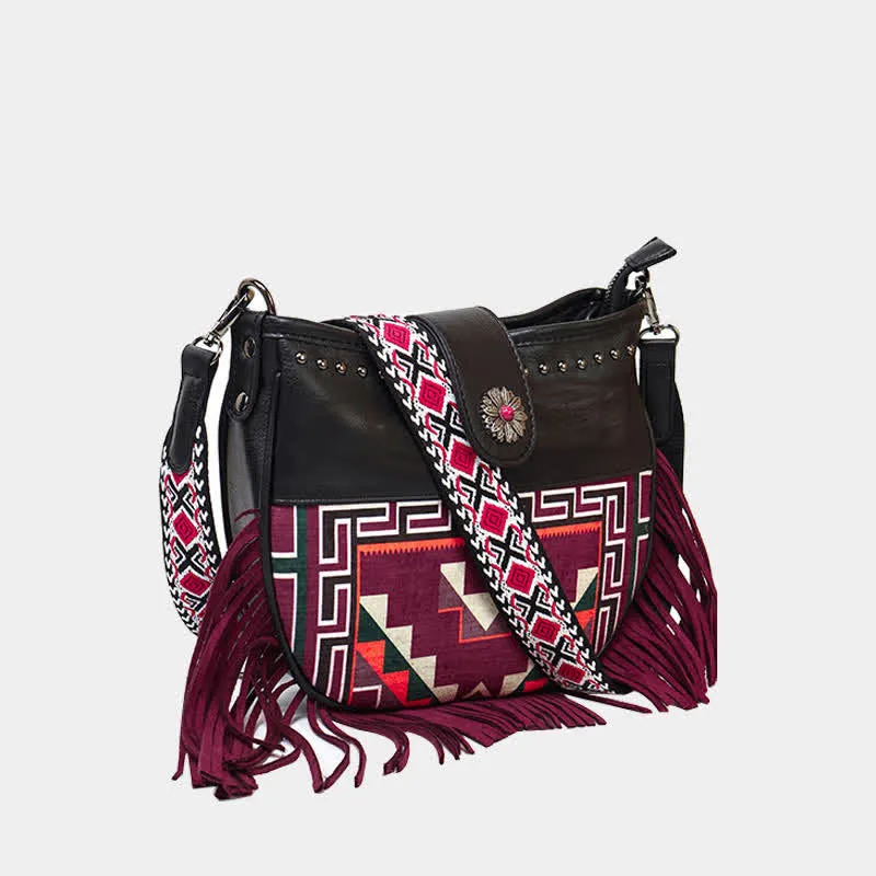 Women's Native Aztec Motifs Fringe Crossbody Bag sold by FloralTrip product image thumbnail 2
